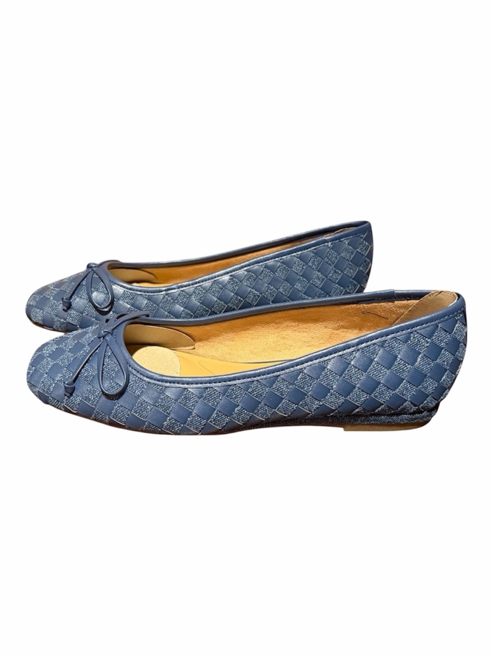 Easy Spirit Women's Navy Woven Bow Ballet Flats size 8 M